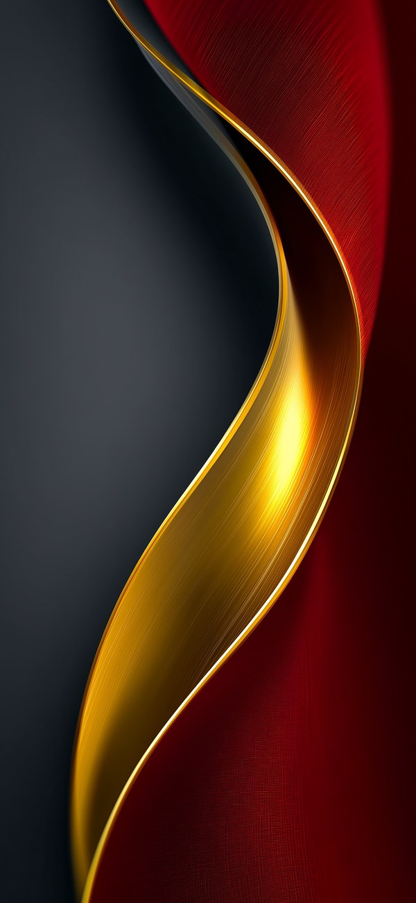 Red and gold wave wallpaper