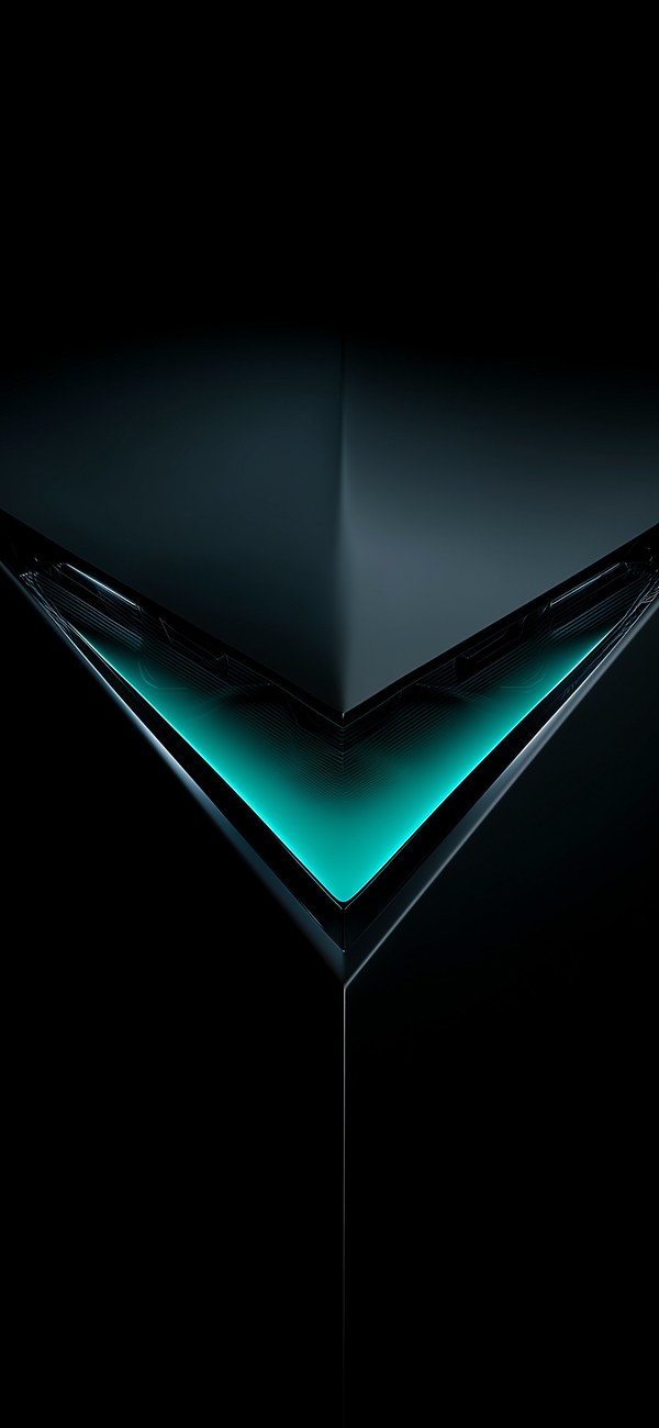Dark geometric teal wallpaper