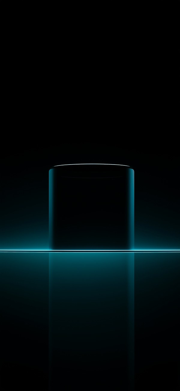 Teal cylinder neon wallpaper
