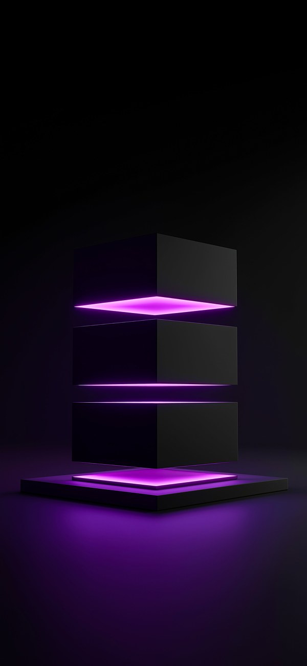 Purple neon blocks wallpaper